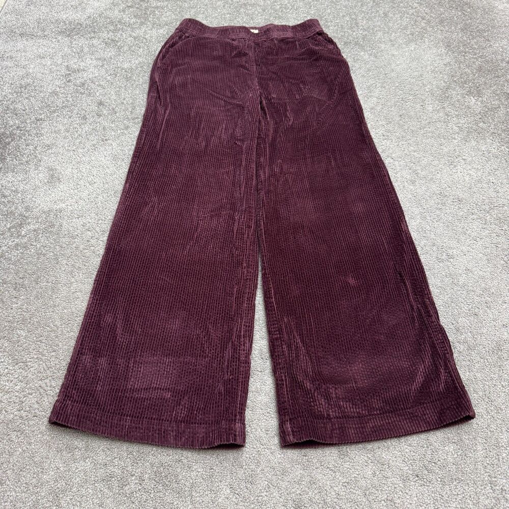 Marine Layer Wide Leg Corduroy Pants in Deep Plum
